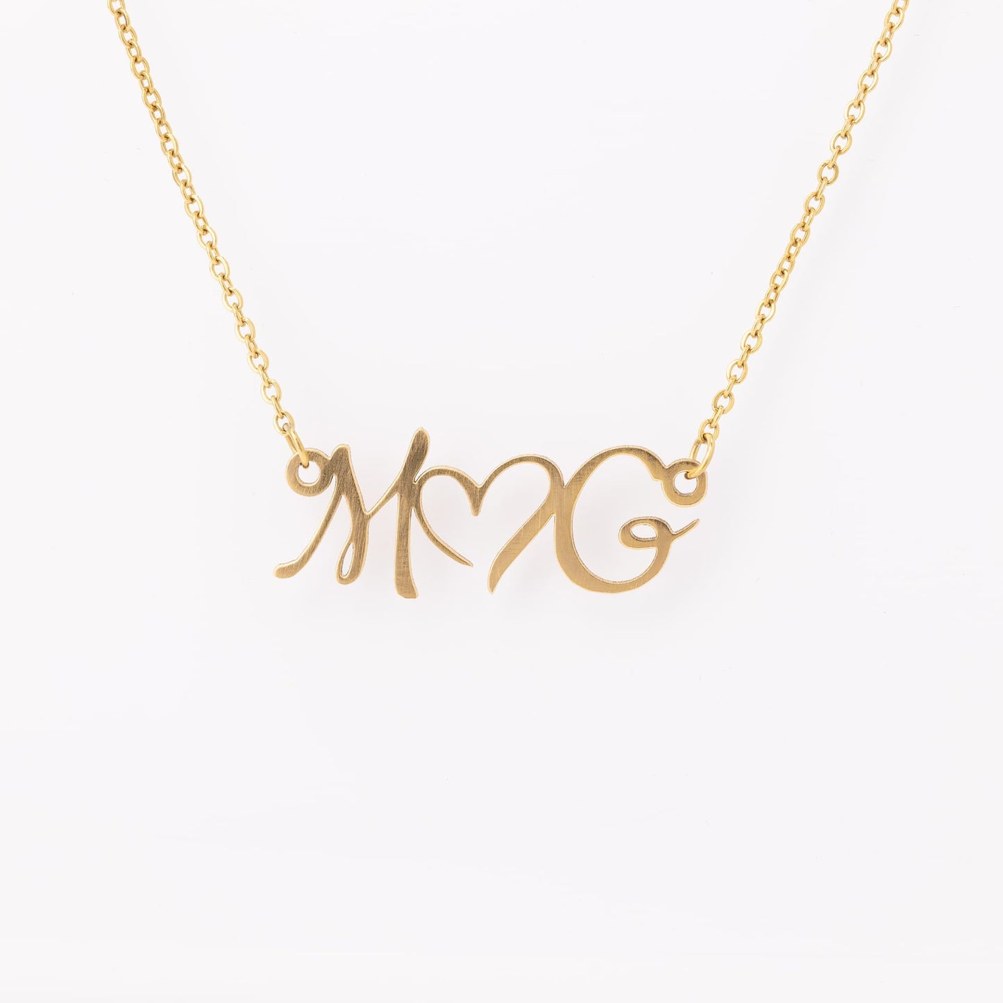 Double Initial Heart Neclace