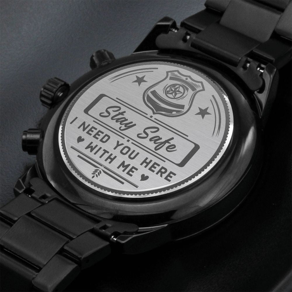 Firefighter Dad Engraved Chronograph Watch