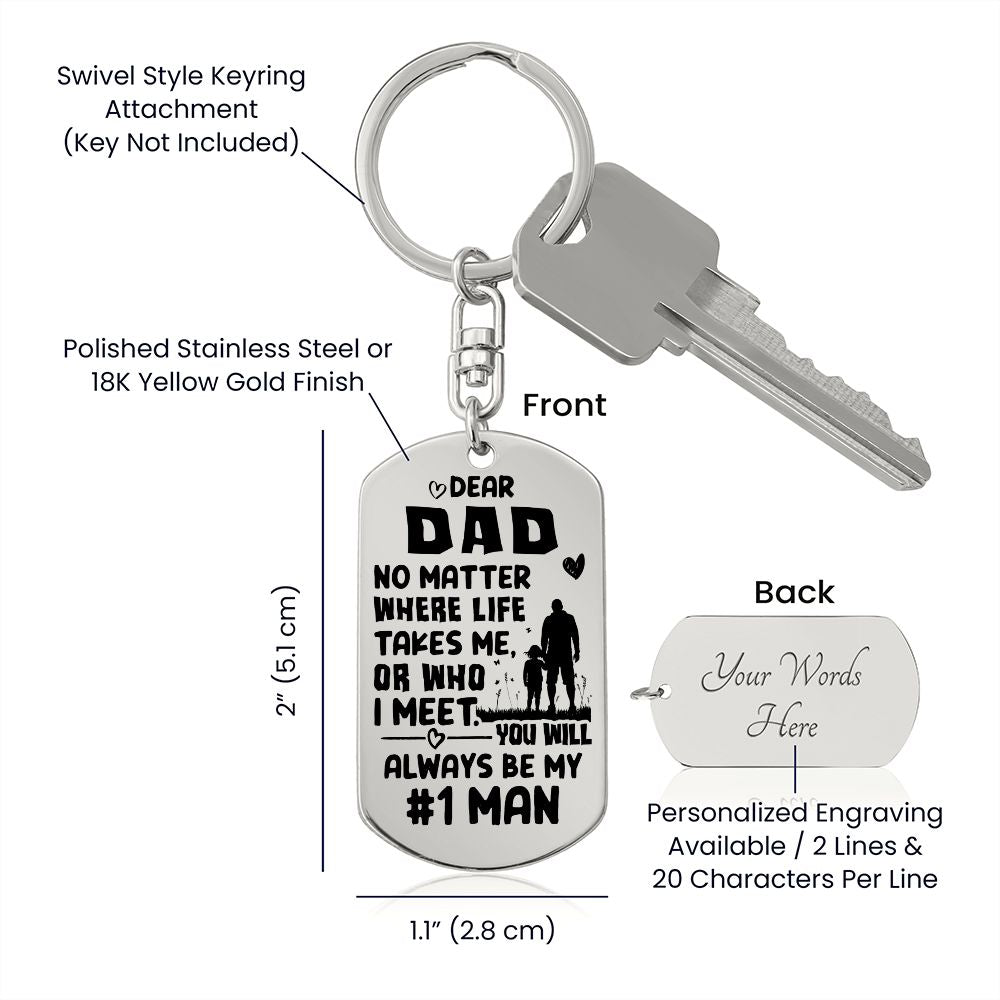 Dad Engraved Key Chain