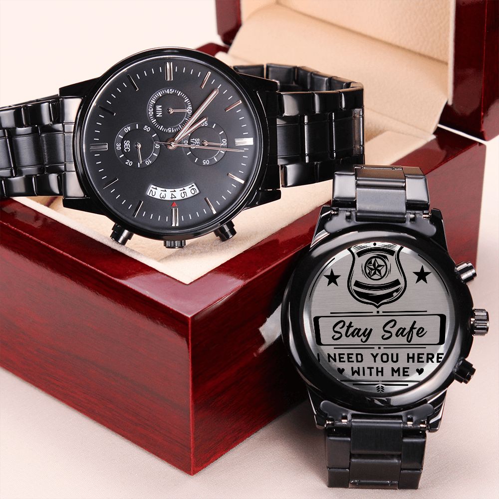 Firefighter Dad Engraved Chronograph Watch