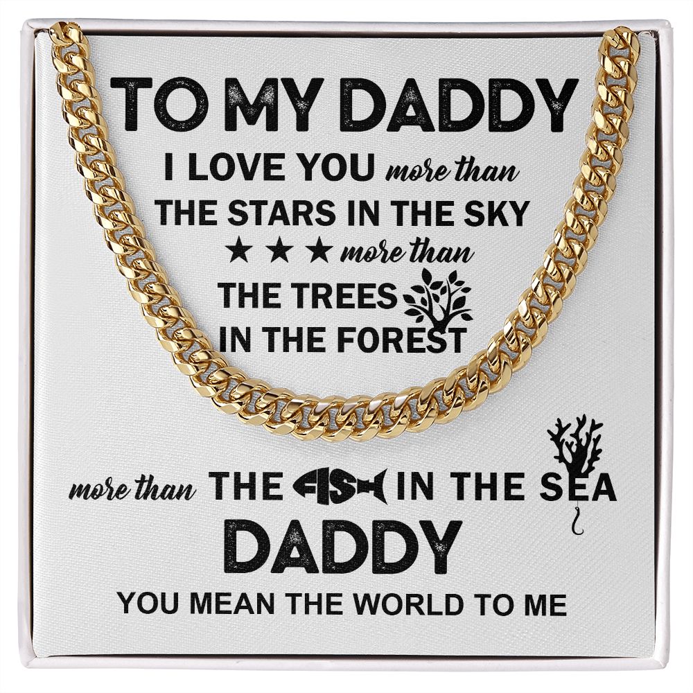 Daddy I love You Cuban Link Chain
