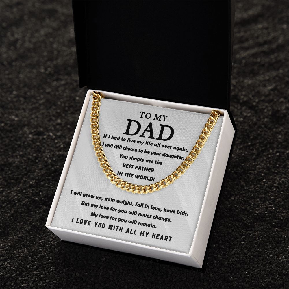 To My Dad Cuban Link Chain
