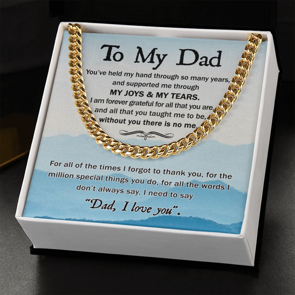 Dad Held My Hand Cuban Link Chain