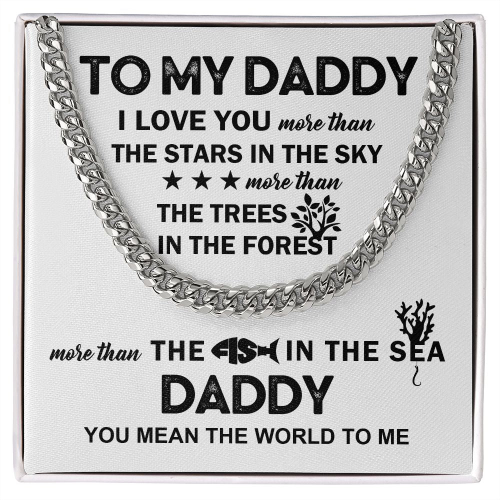 Daddy I love You Cuban Link Chain