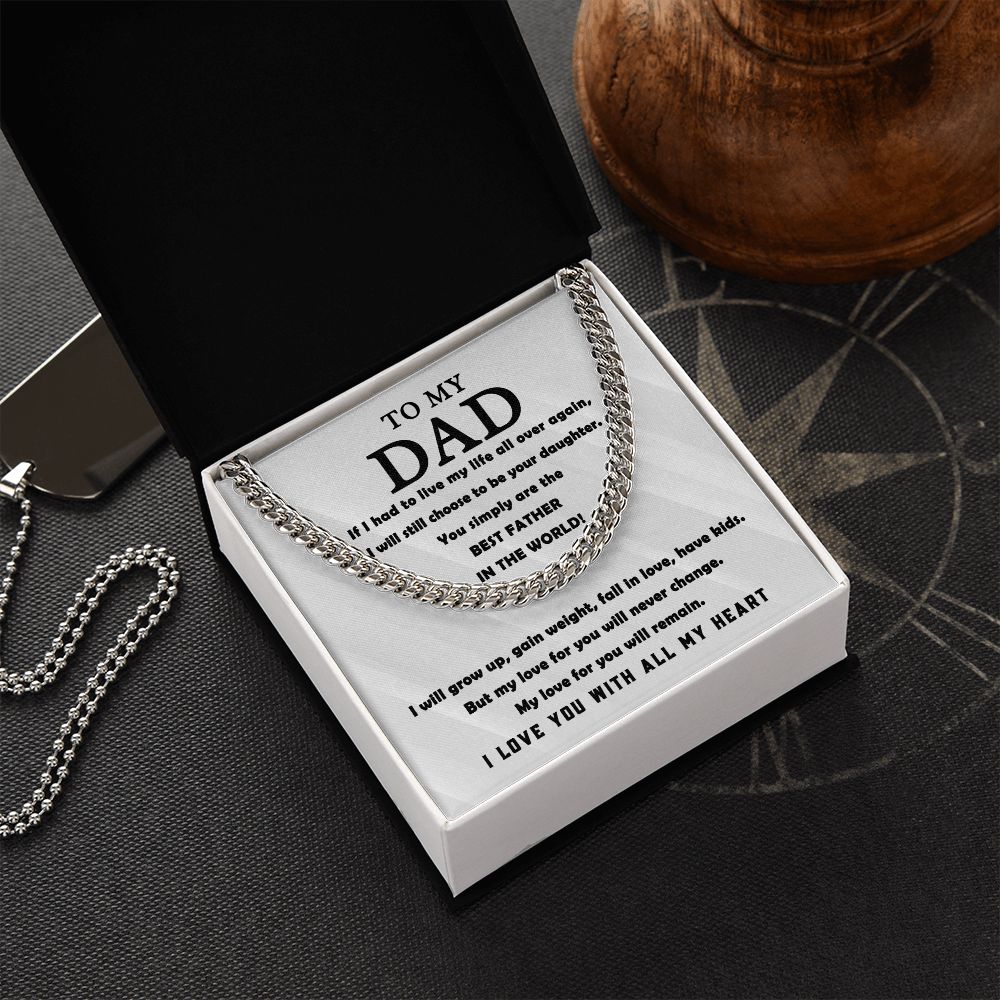 To My Dad Cuban Link Chain