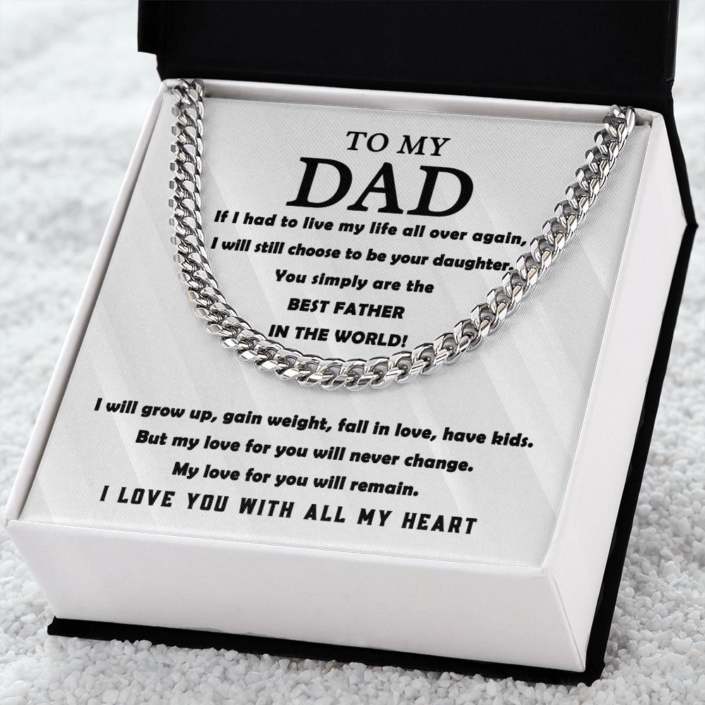 To My Dad Cuban Link Chain