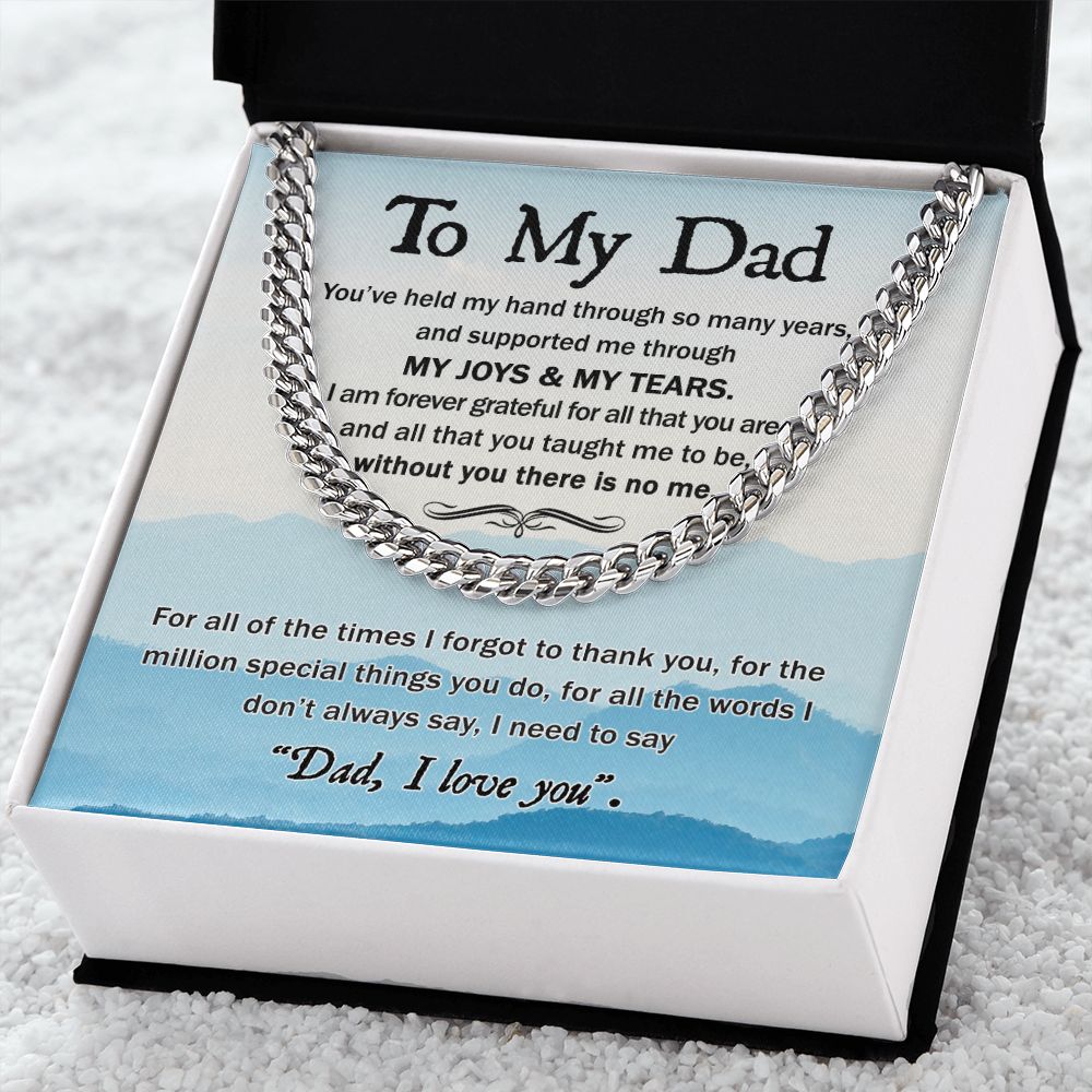 Dad Held My Hand Cuban Link Chain