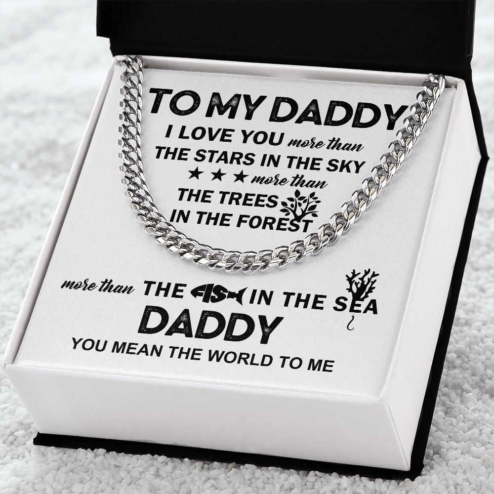 Daddy I love You Cuban Link Chain