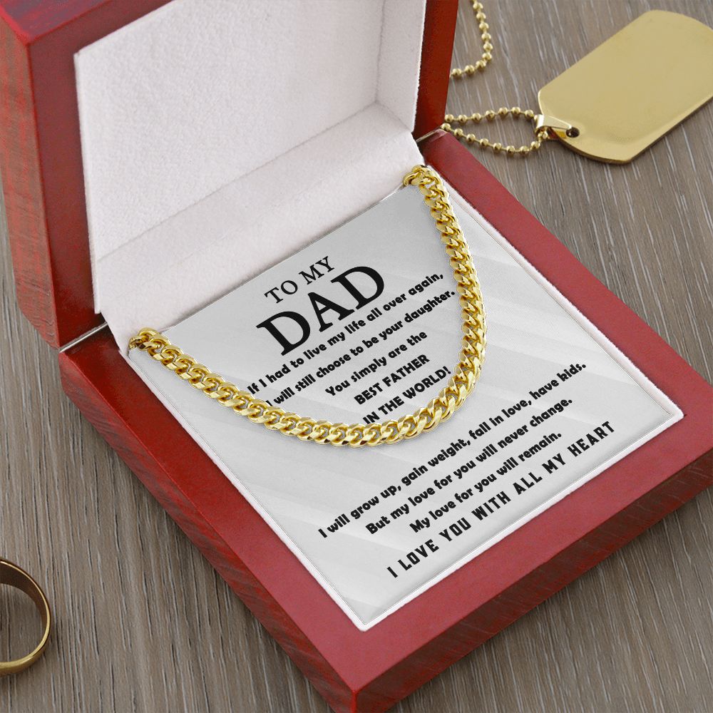 To My Dad Cuban Link Chain