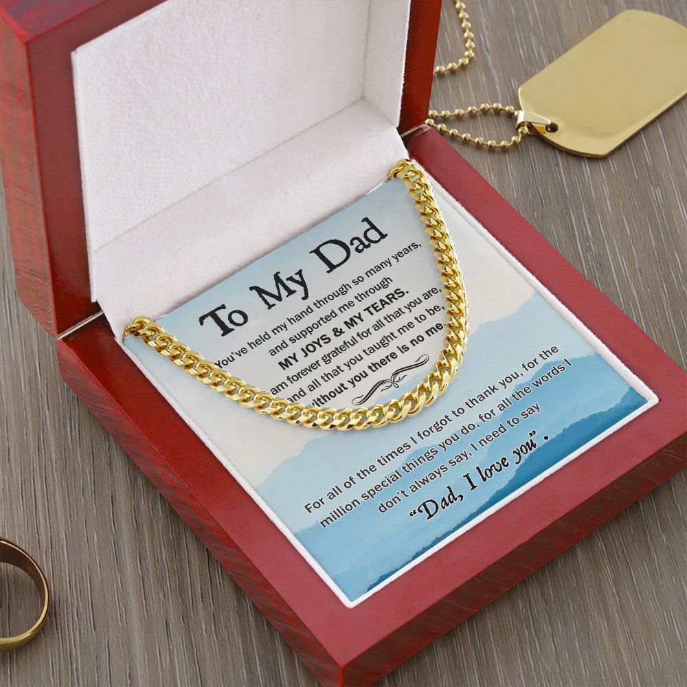 Dad Held My Hand Cuban Link Chain