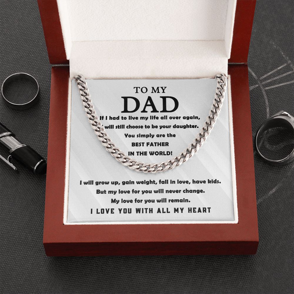 To My Dad Cuban Link Chain