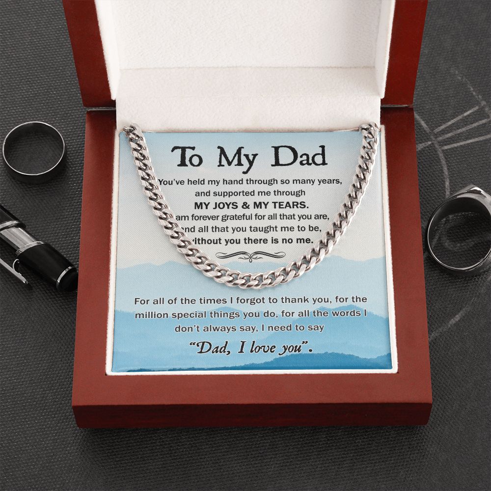 Dad Held My Hand Cuban Link Chain