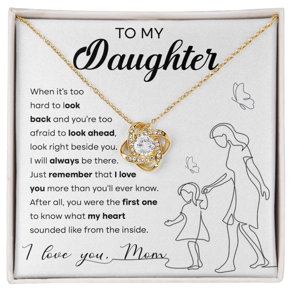 Daughter Be There Love Knot Necklace