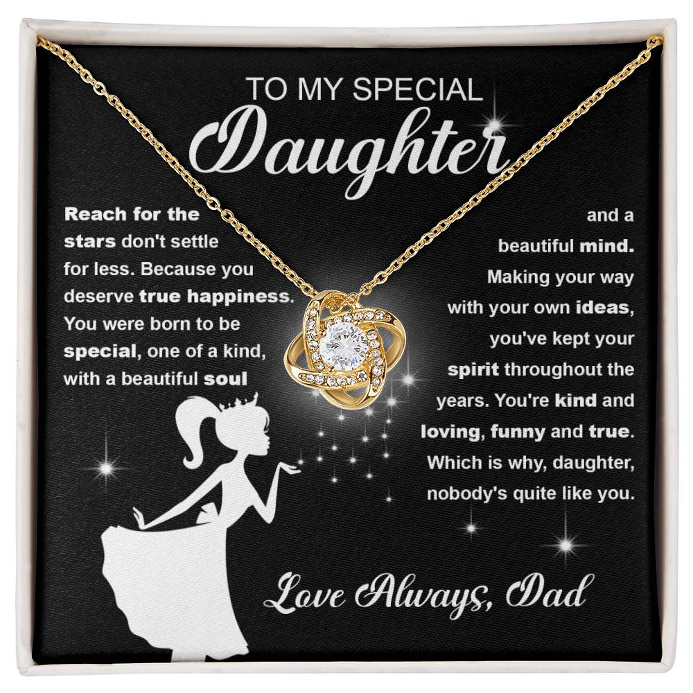 Daughter Reach for the Stars Love Knot Necklace