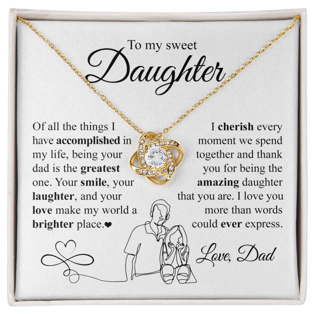 Daughter- More than words Love Knot Necklace