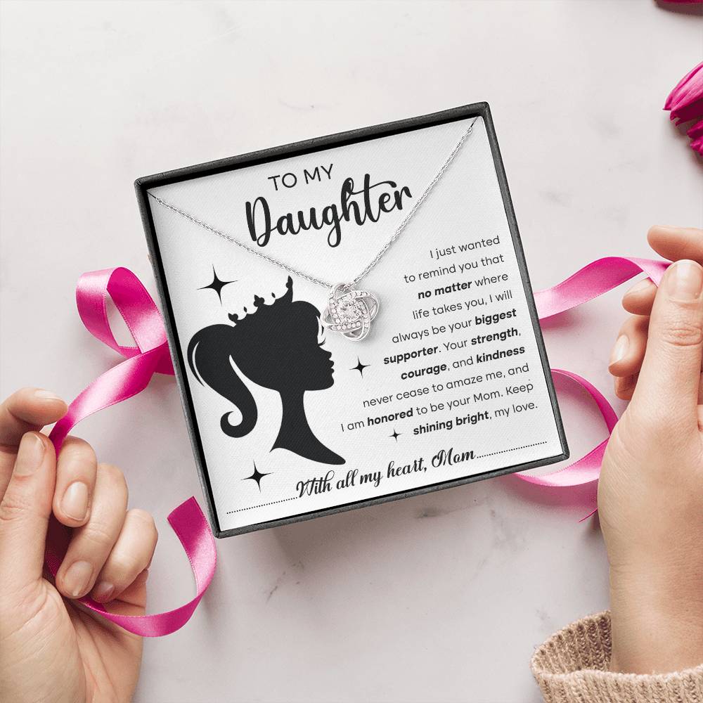 Daughter- Biggest Supporter Love Knot Necklace