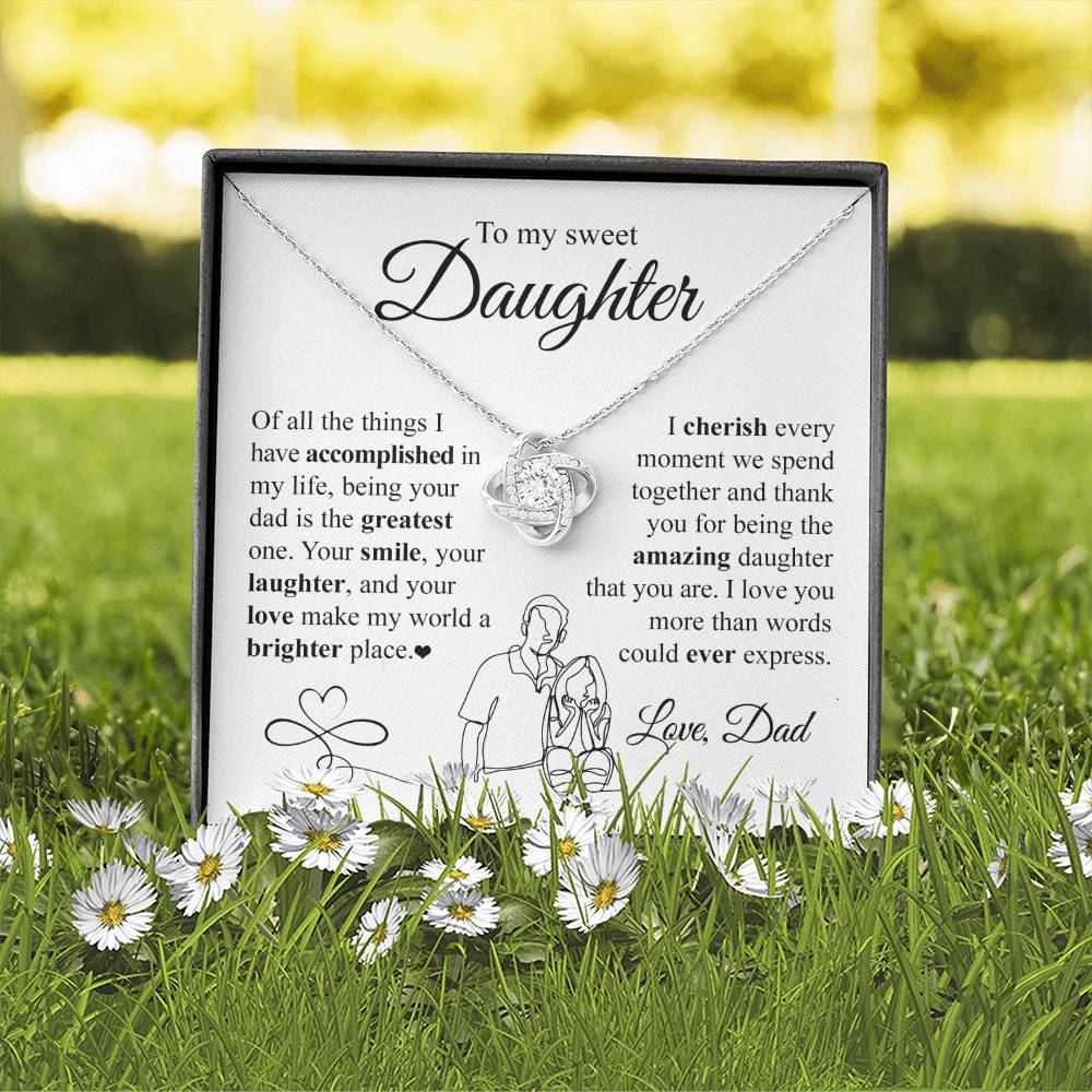 Daughter- More than words Love Knot Necklace