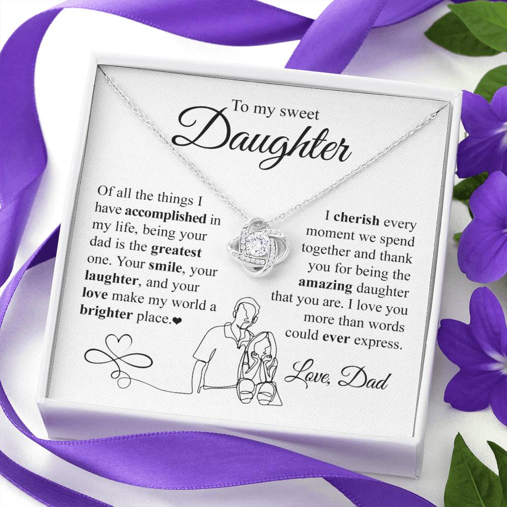 Daughter- More than words Love Knot Necklace