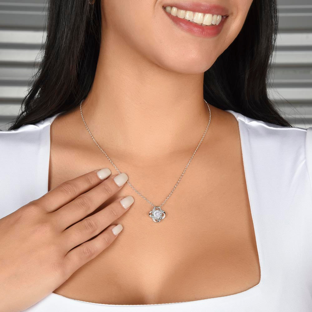 Daughter Reach for the Stars Love Knot Necklace