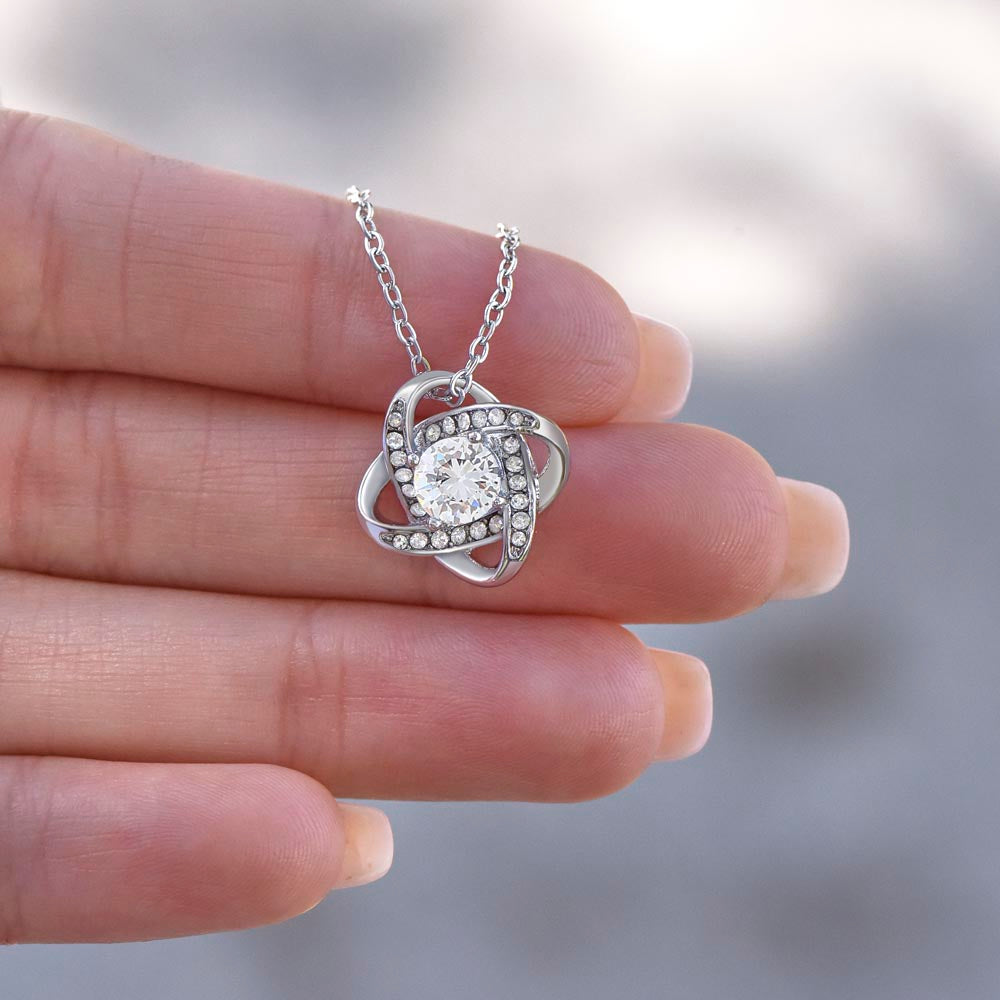 Daughter- Spend More Time Love Knot Necklace