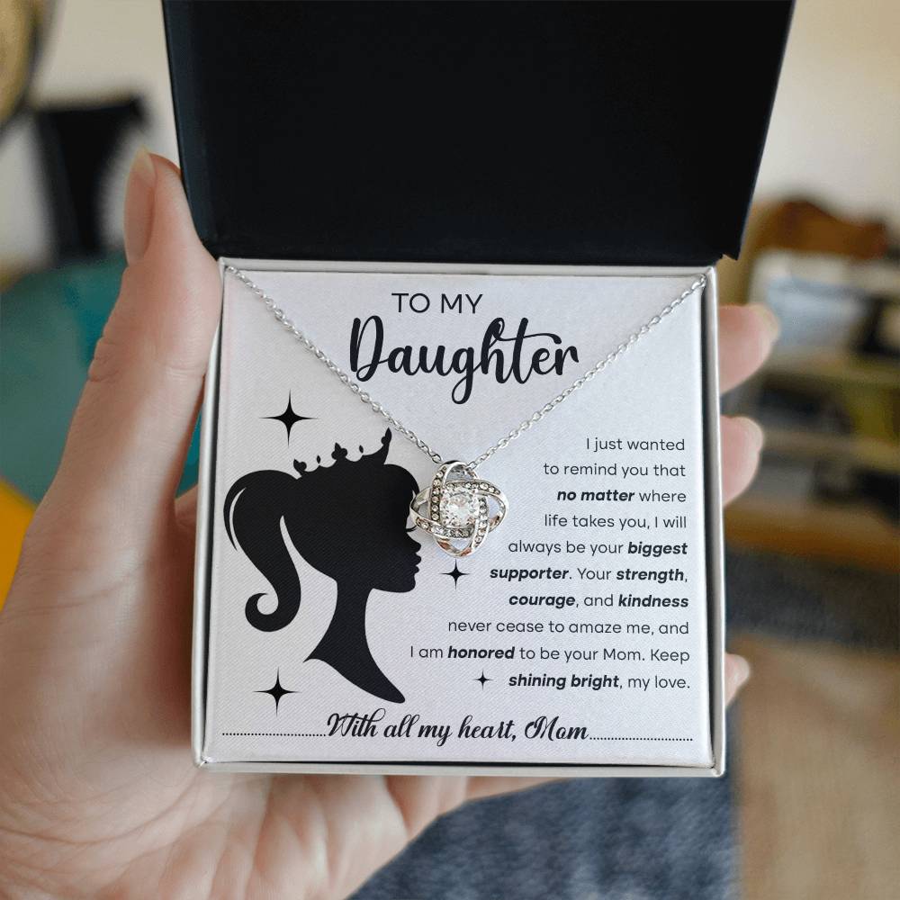 Daughter- Biggest Supporter Love Knot Necklace