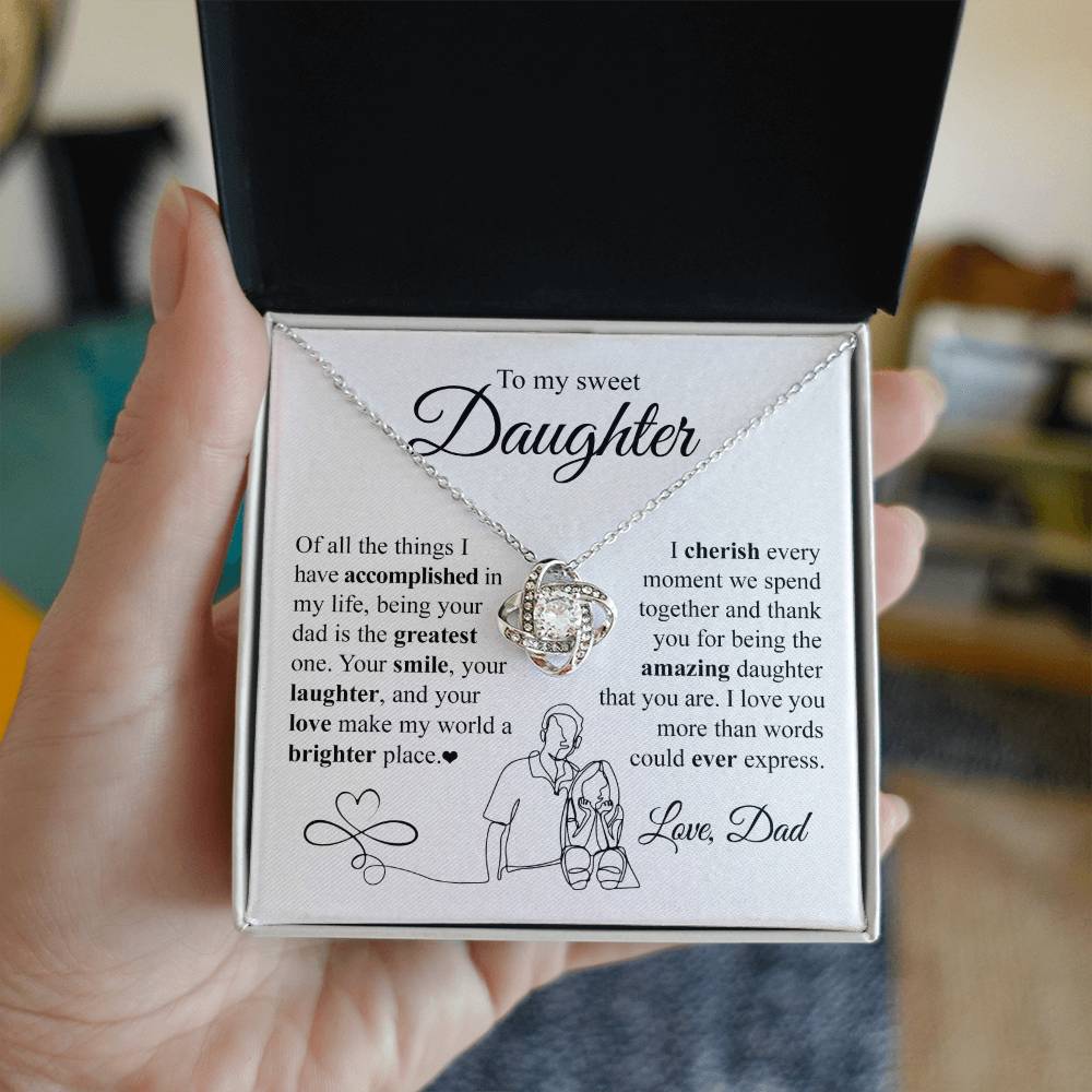 Daughter- More than words Love Knot Necklace