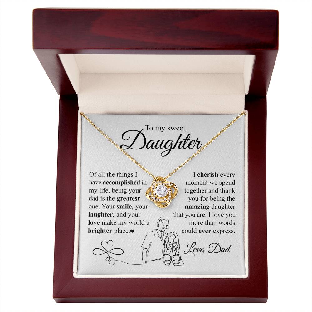 Daughter- More than words Love Knot Necklace