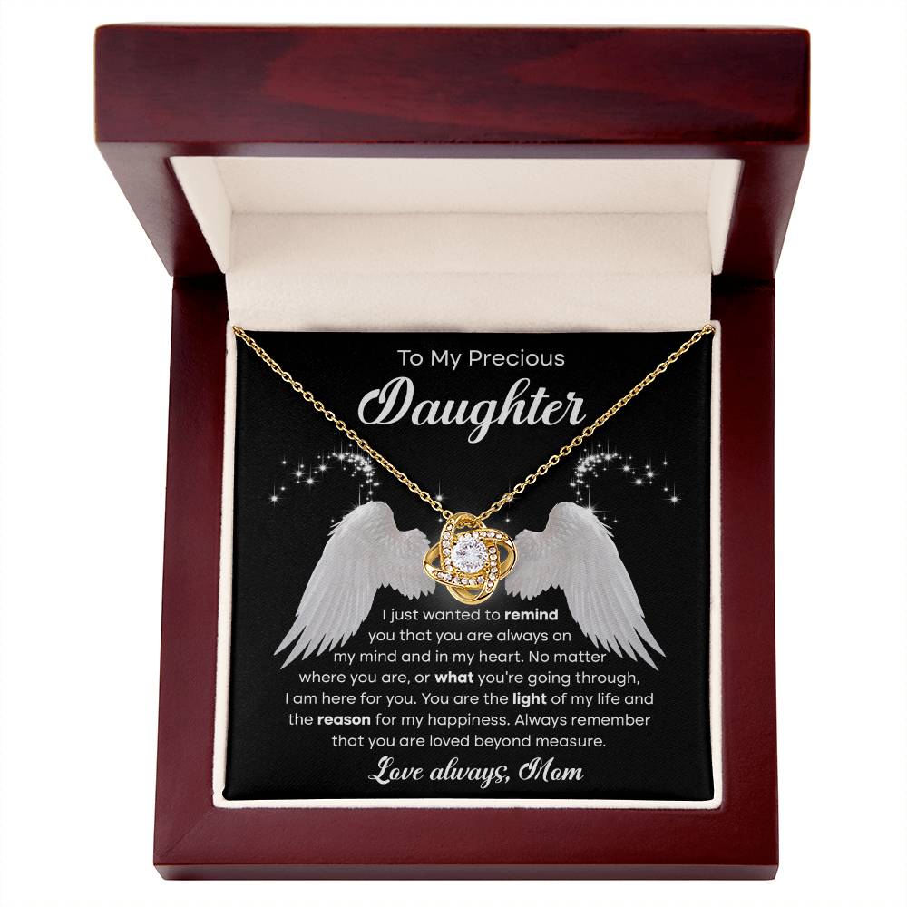 Daughter -In My Heart Love Knot Necklace