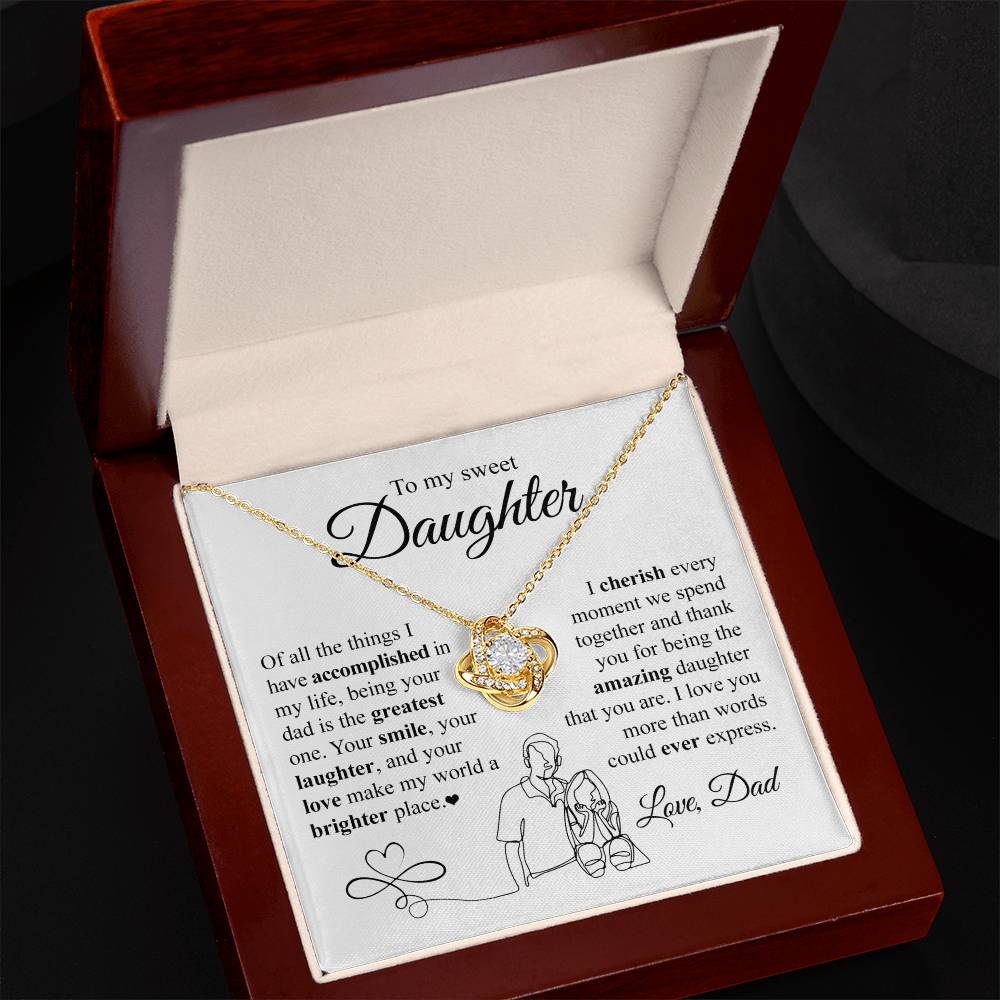 Daughter- More than words Love Knot Necklace