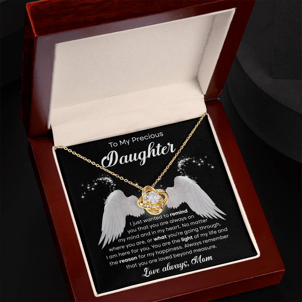 Daughter -In My Heart Love Knot Necklace