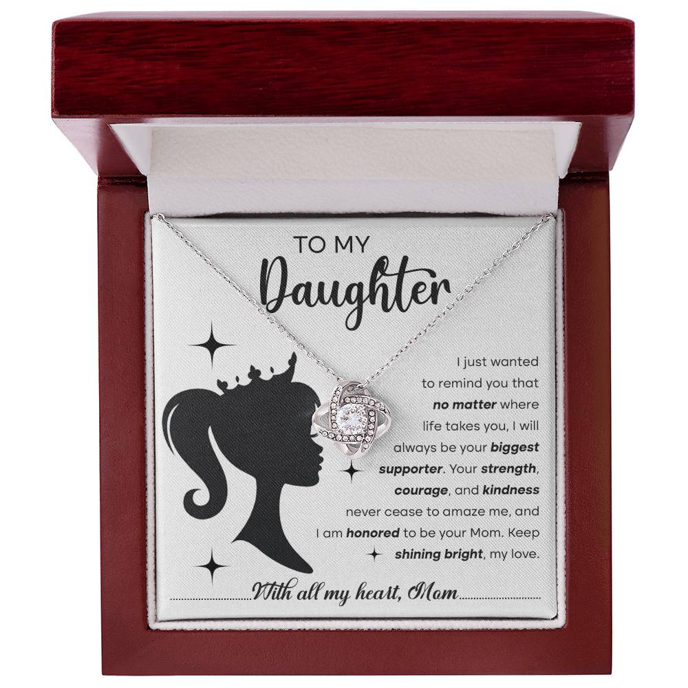 Daughter- Biggest Supporter Love Knot Necklace