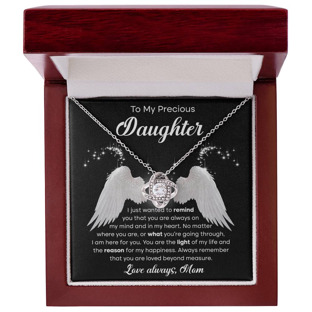 Daughter -In My Heart Love Knot Necklace