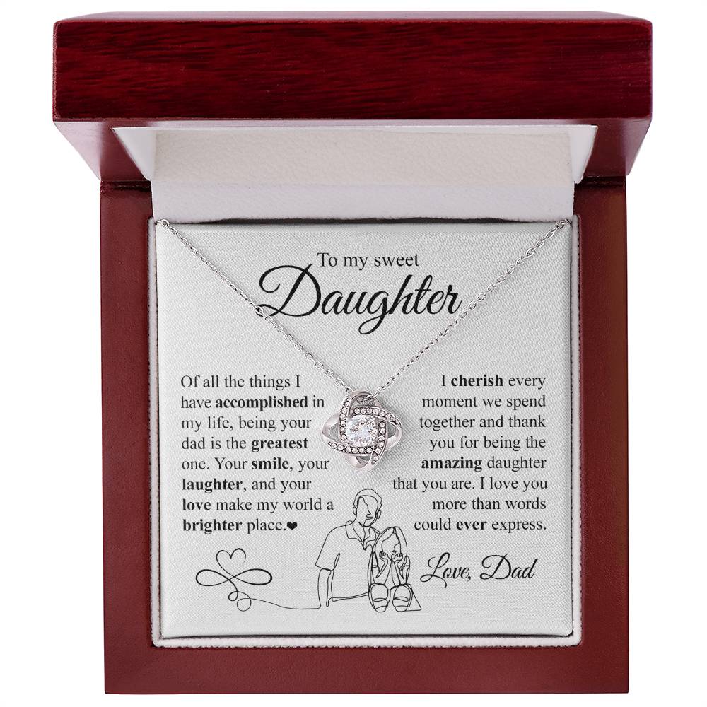 Daughter- More than words Love Knot Necklace
