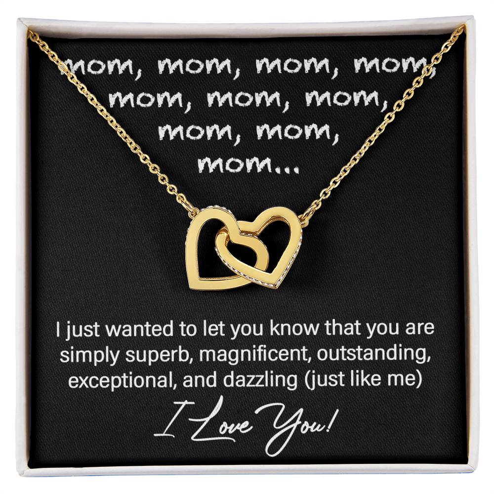 Mom Interlocking Heart Necklace