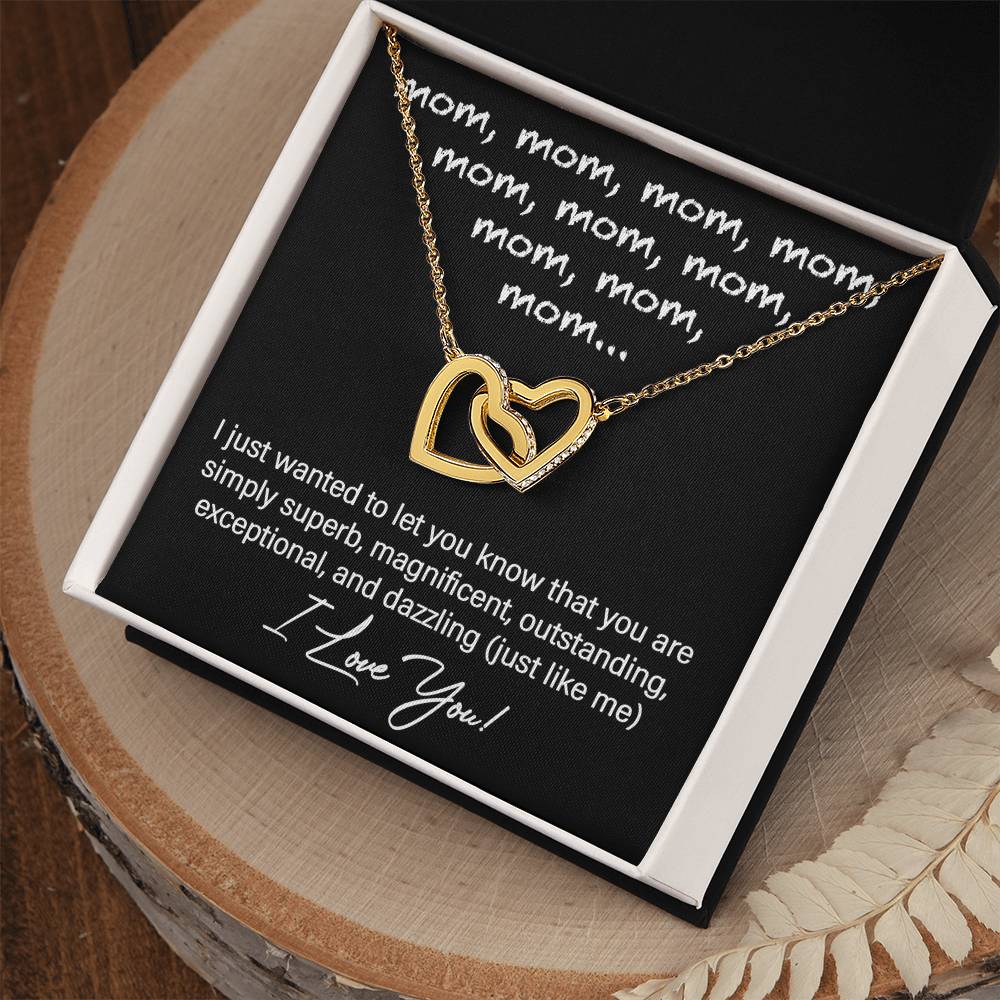Mom Interlocking Heart Necklace