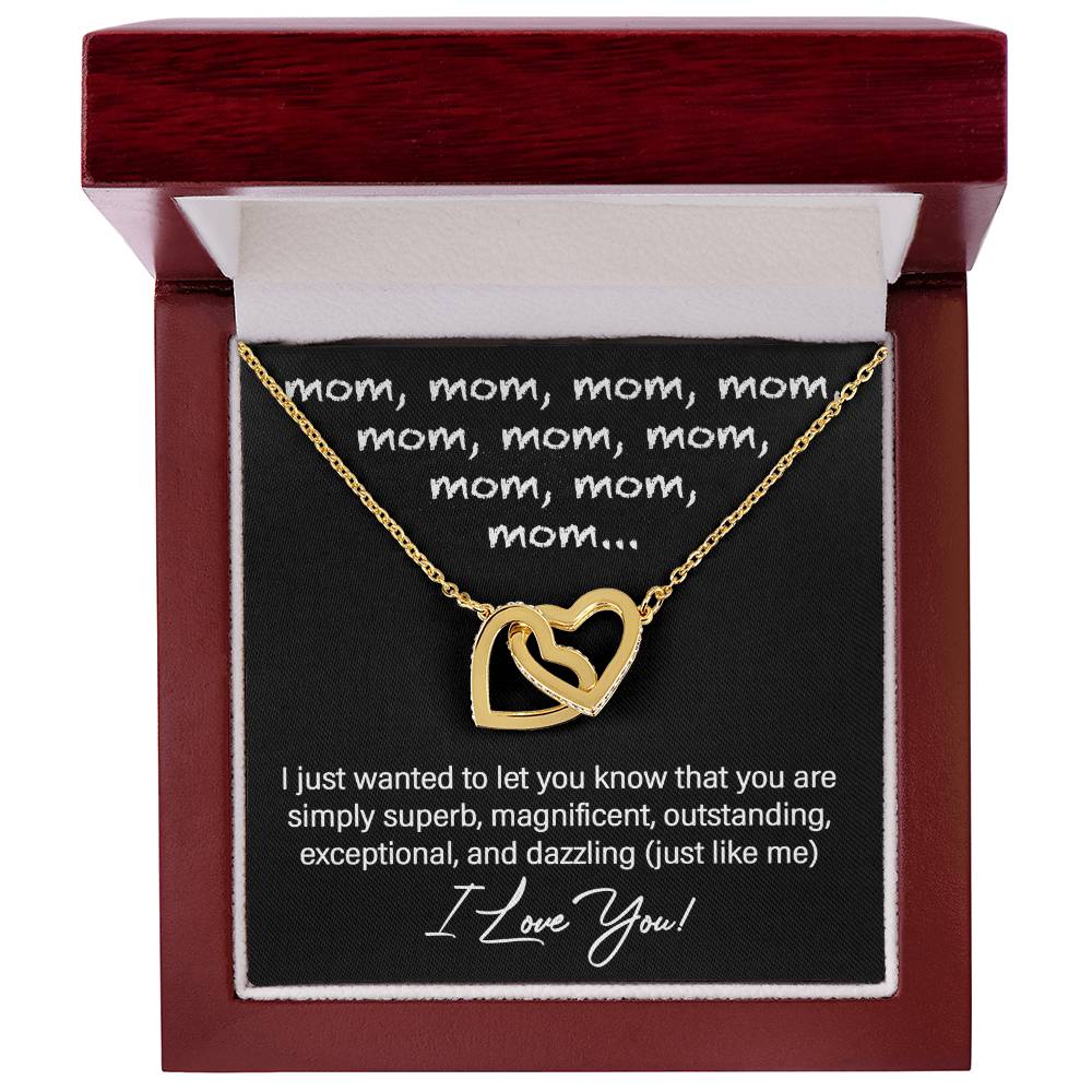 Mom Interlocking Heart Necklace