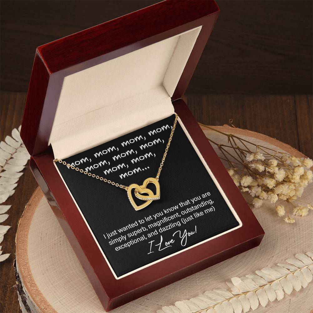 Mom Interlocking Heart Necklace