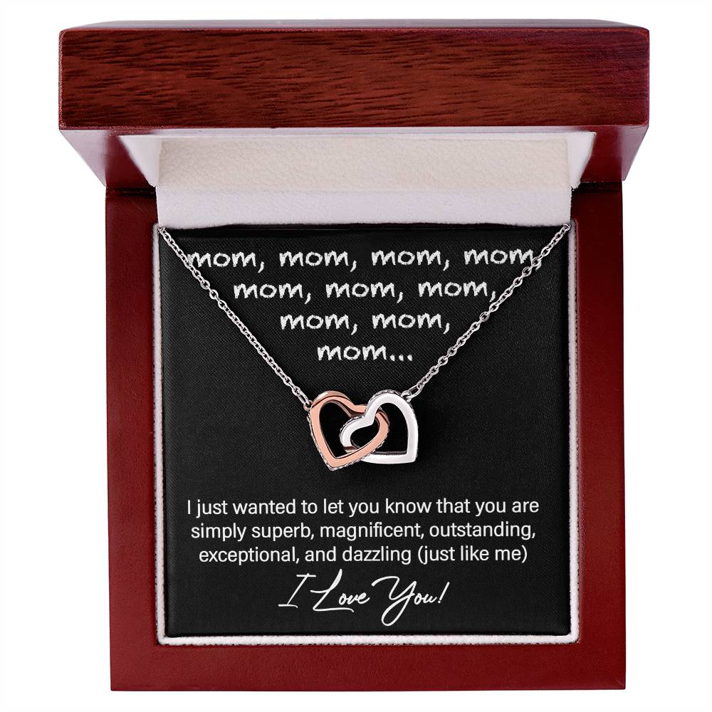 Mom Interlocking Heart Necklace