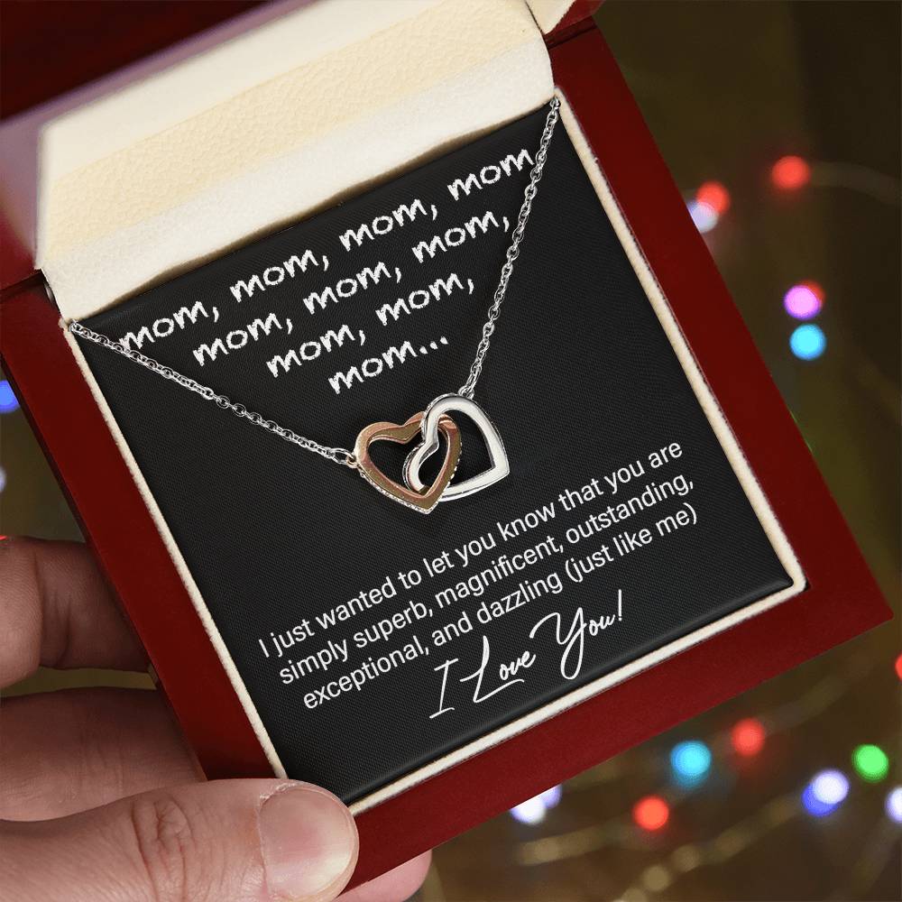 Mom Interlocking Heart Necklace