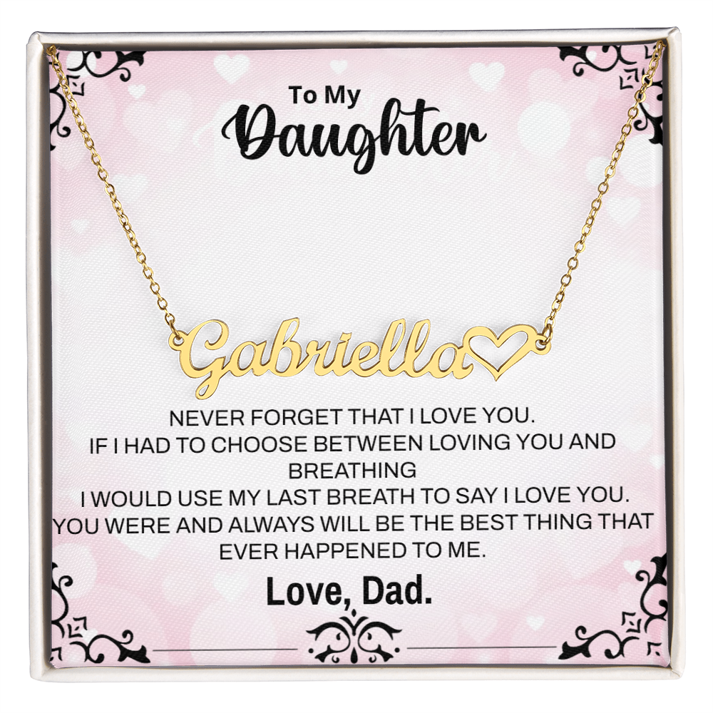 Daughter Heart-name Necklace