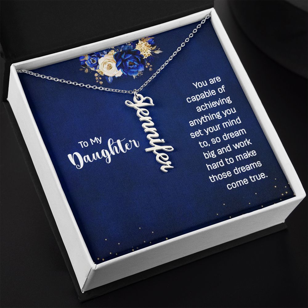 Daughter Vertical Name Necklace