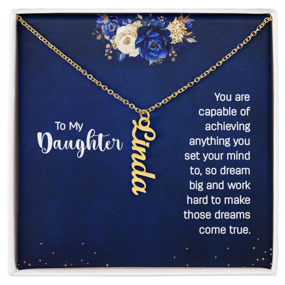 Daughter Vertical Name Necklace