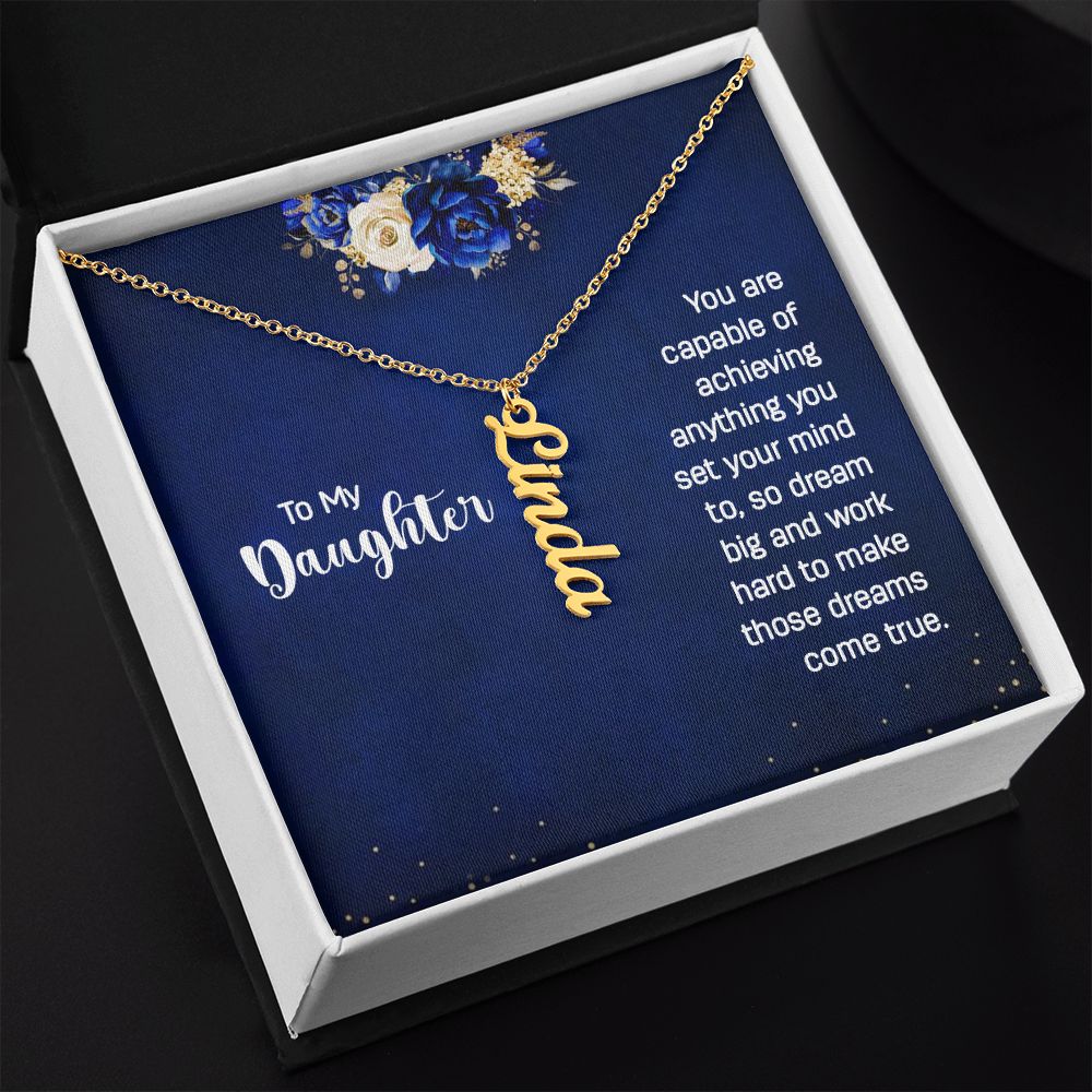 Daughter Vertical Name Necklace