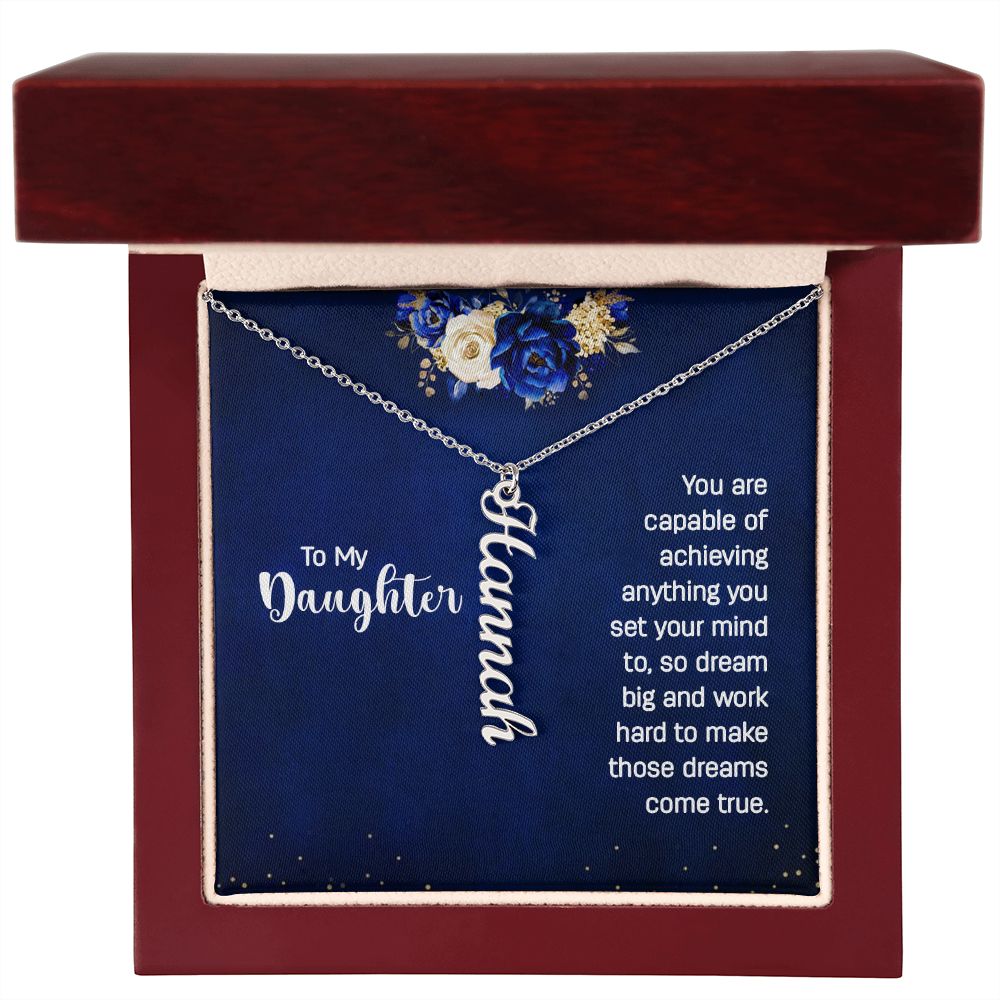 Daughter Vertical Name Necklace