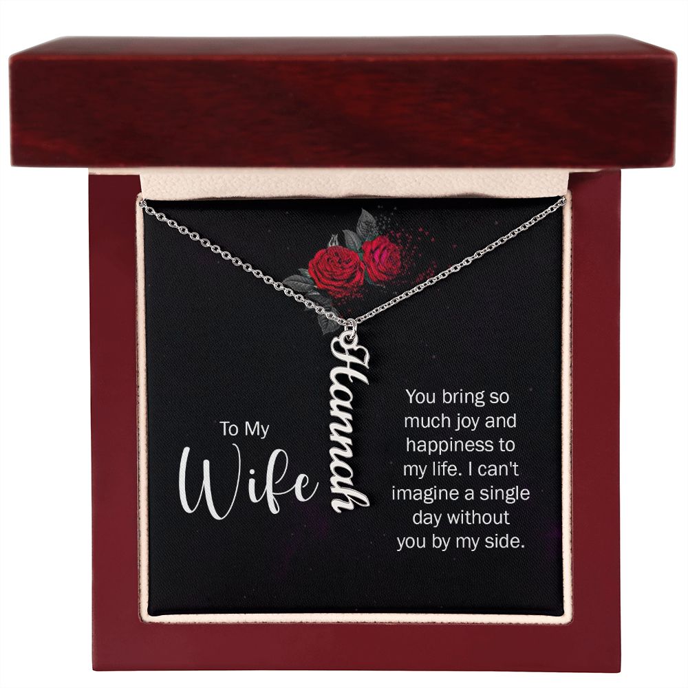 Wife Vertical Name Necklace