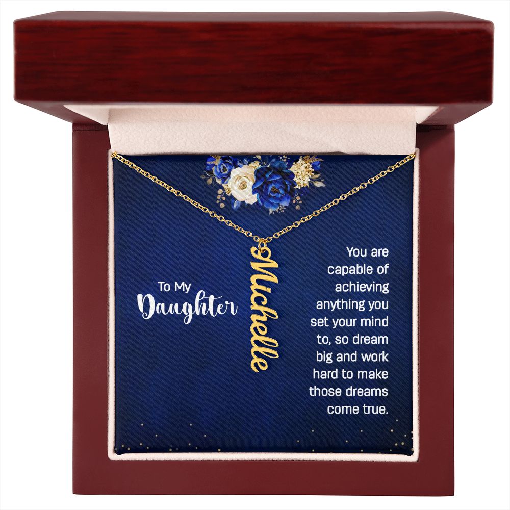 Daughter Vertical Name Necklace