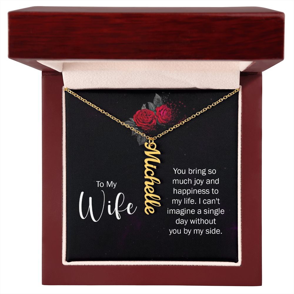 Wife Vertical Name Necklace