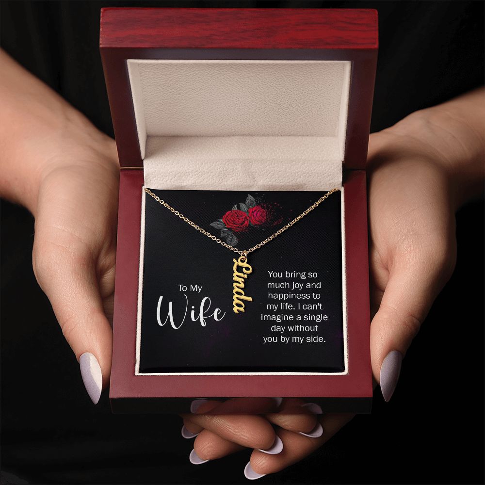 Wife Vertical Name Necklace