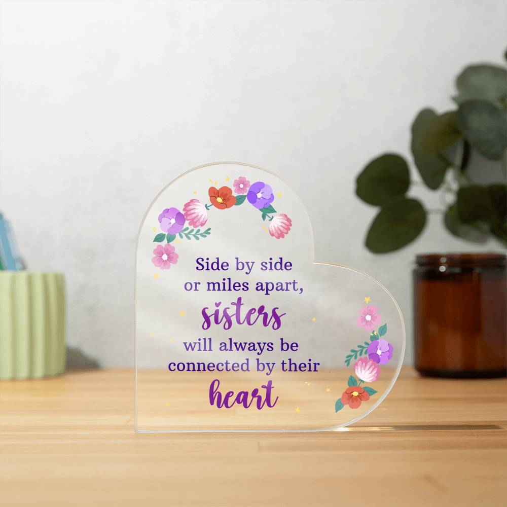 Sisters heart plaque