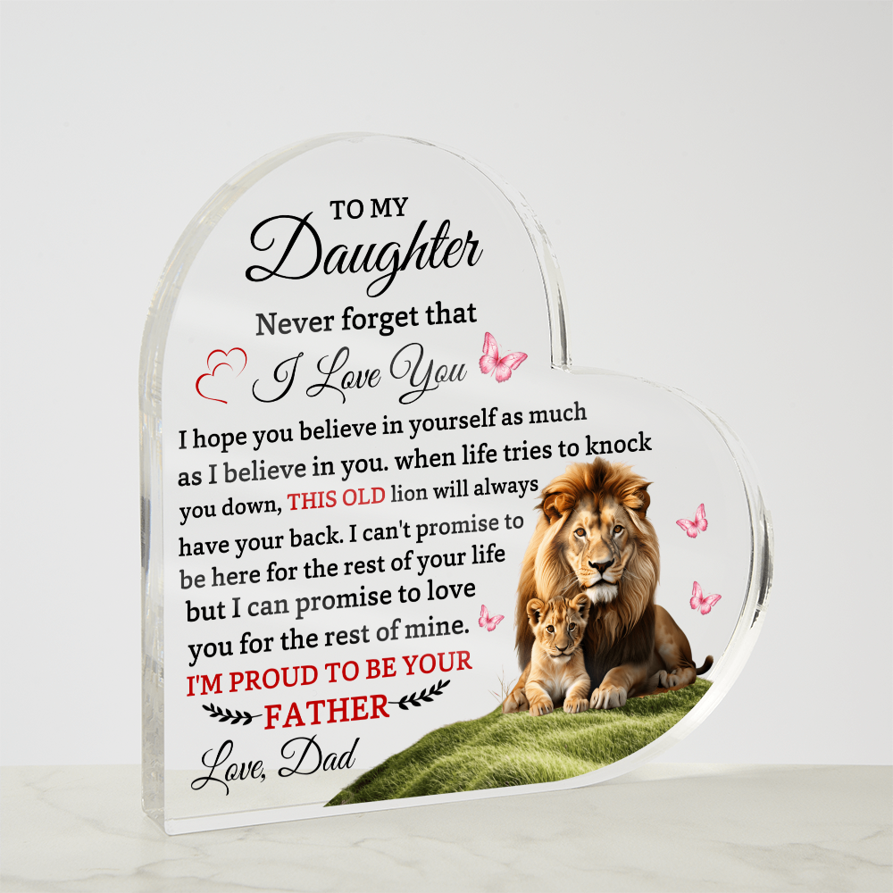 Daughter-Dad Heart Acrylic Plaque